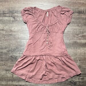 Free People Mauve Ruffle Dress